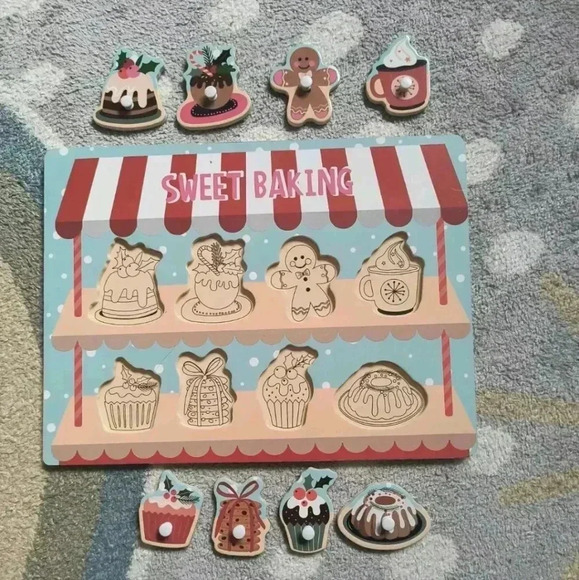 Sweet Baking Preschool Wooden Children's Puzzle Christmas Holiday Ankyo - Picture 5 of 6